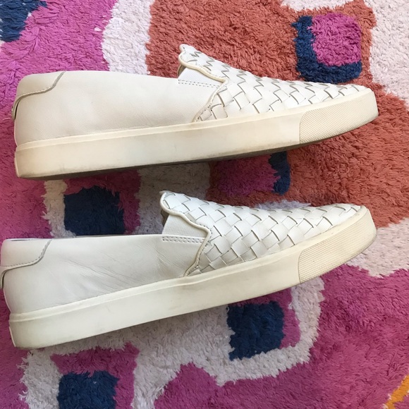 Sam Edelman Eda White Woven Leather Platform Slip Ons, size 10 - Picture 6 of 11